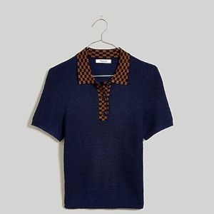 Madewell Knit Boucle Polo Top NWT